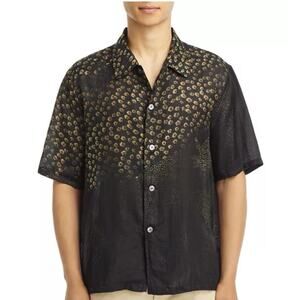 Our Legacy Box Shirt Short Sleeve Silk Blend Dark Flower Print Size 50